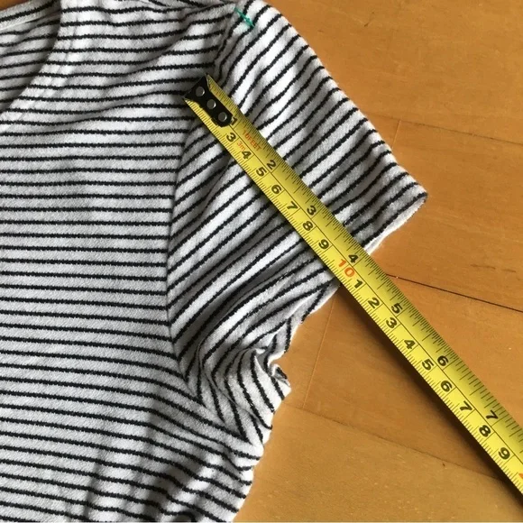 Rachel Zoe Striped Tee, White, Black, Size M - Picture 11 of 14